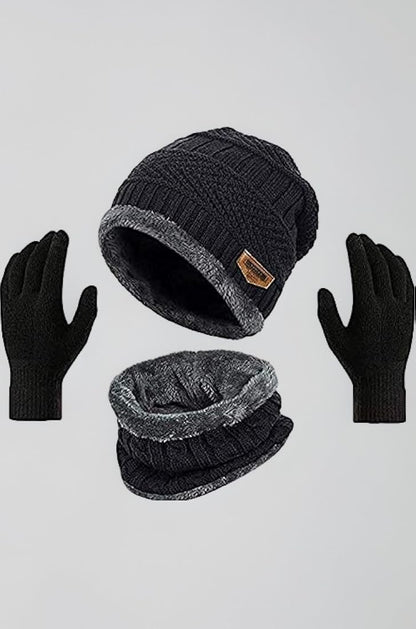 Unisex Winter Knit Beanie Cap Hat Neck Warmer Scarf
